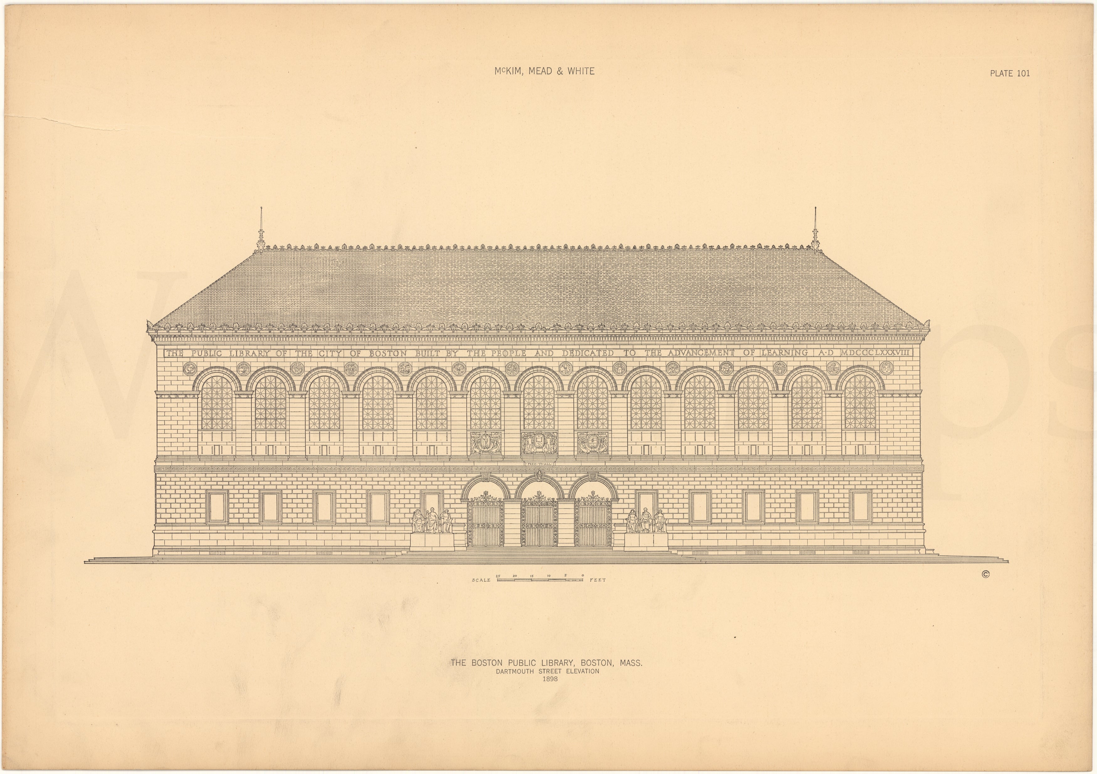 Boston Public Library Front Elevation