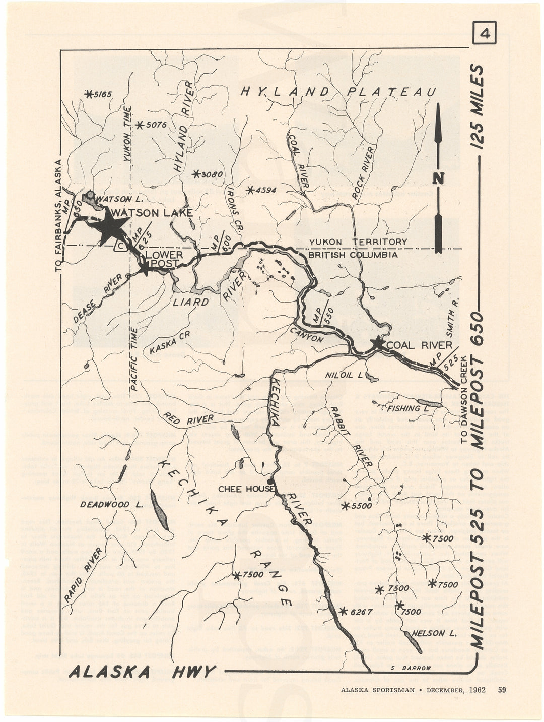 Alaska Highway 04: Milepost 525 to 650 (British Columbia; Yukon) 1962
