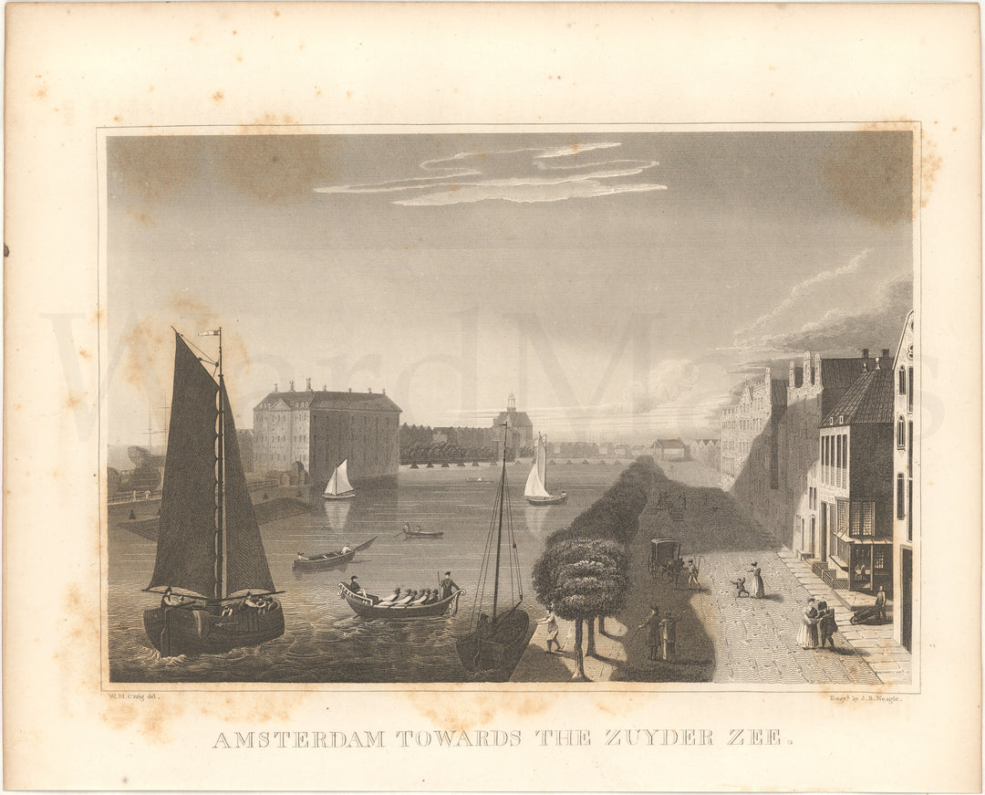 Amsterdam, Netherlands 1834: View Towards Zuyder Zee