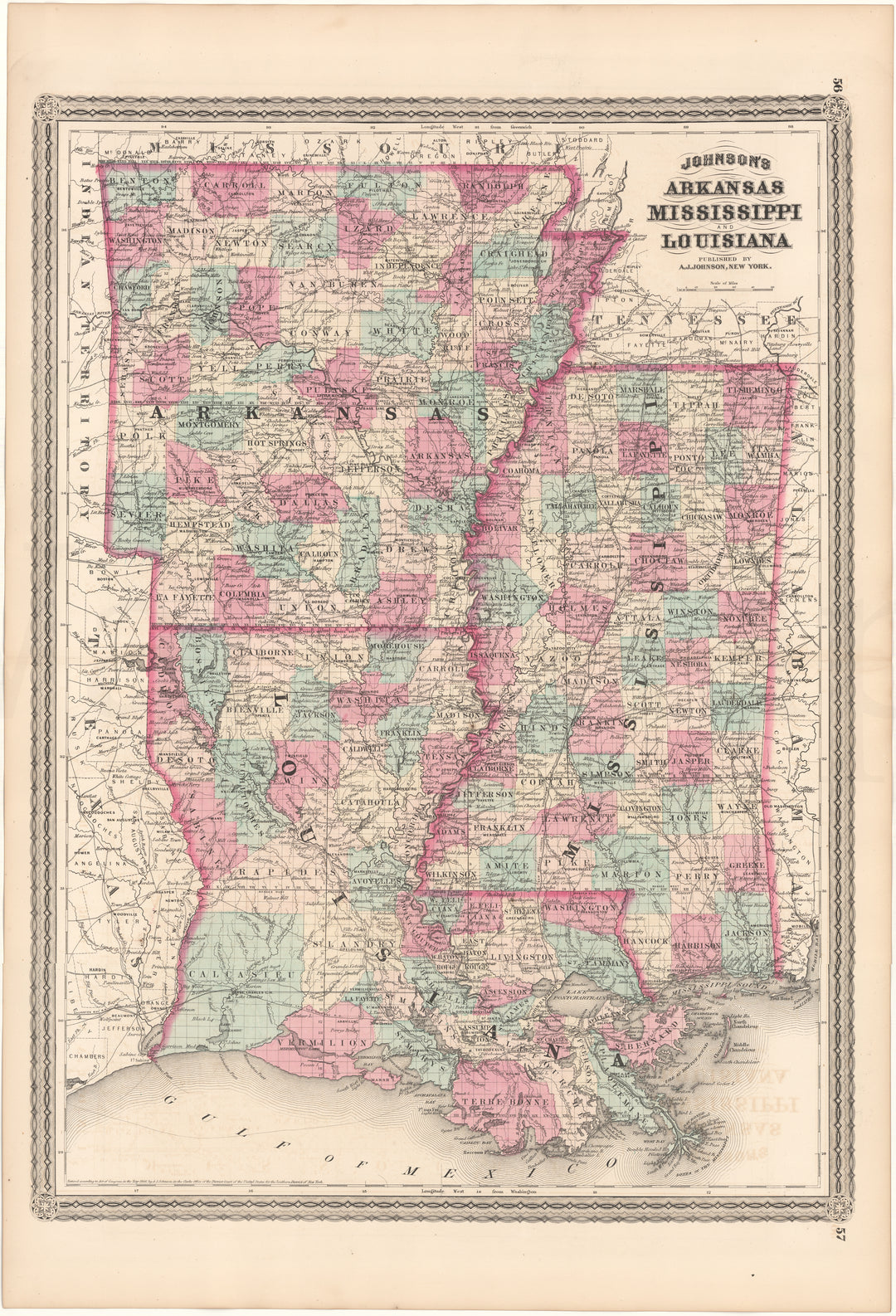Arkansas, Louisiana, and Mississippi 1870