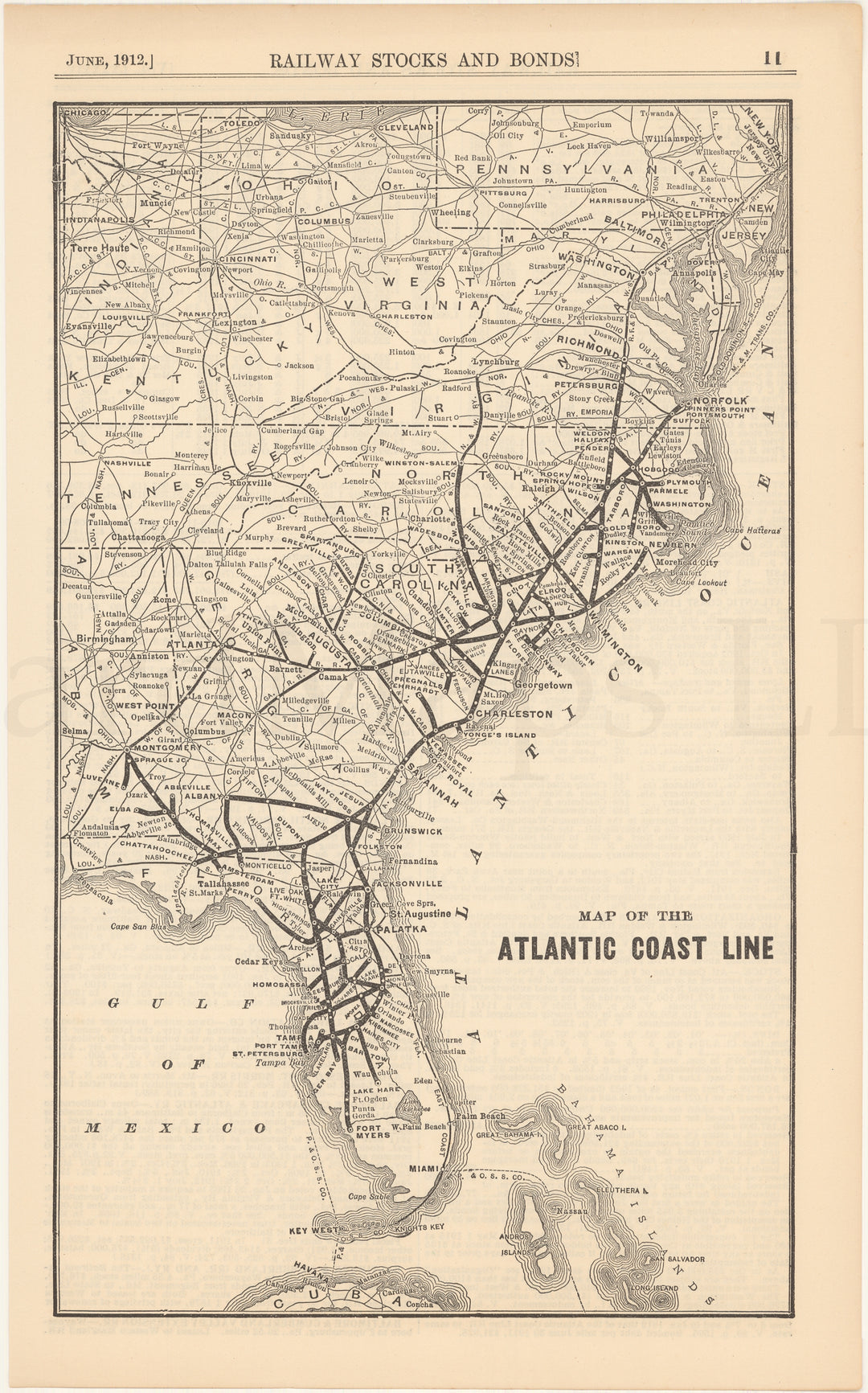 Atlantic Coaster Line Railroad 1912