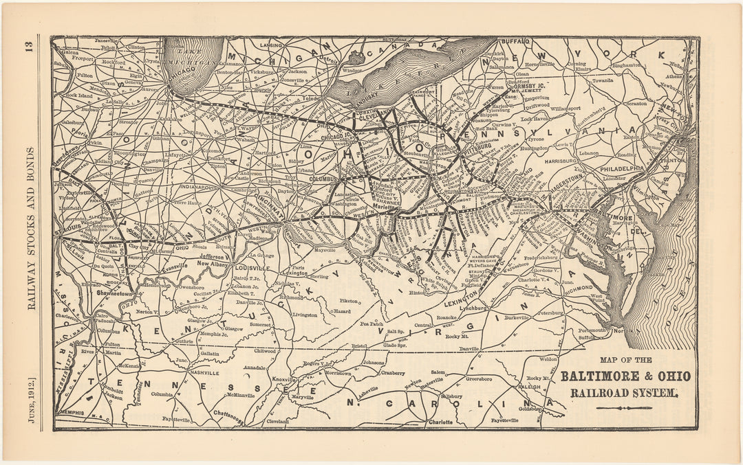 Baltimore & Ohio Railroad System 1912