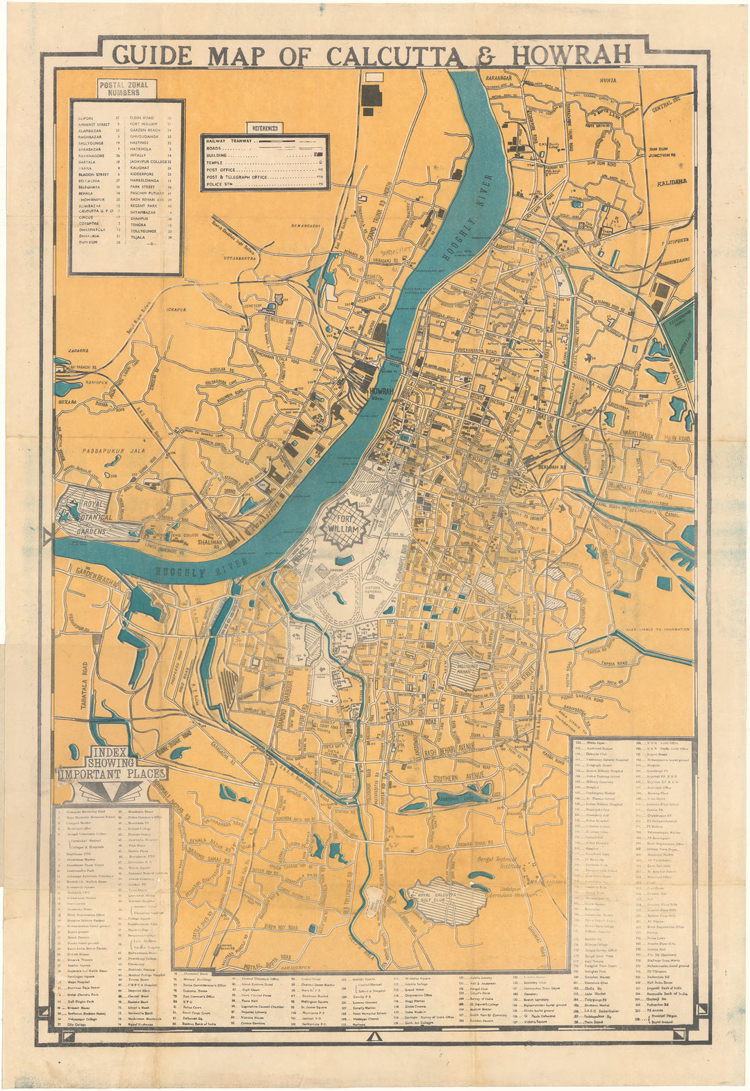 Calcutta (Kolkata) and Howrah, India Mid 20th Century