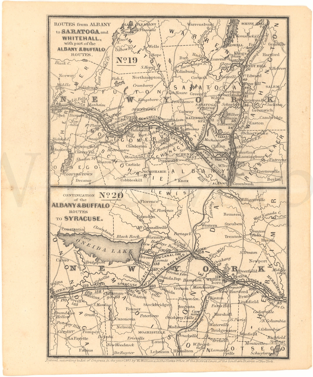 Railroads Serving Central and Eastern Upstate New York 1850