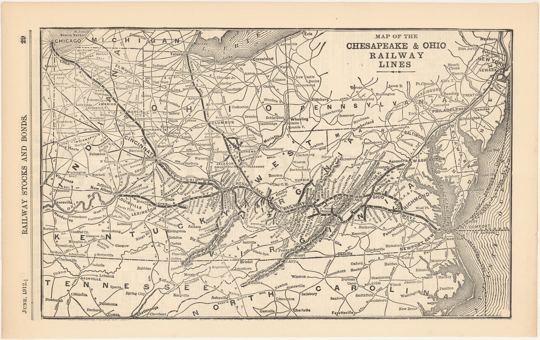 Chesapeake & Ohio Railway Lines 1912