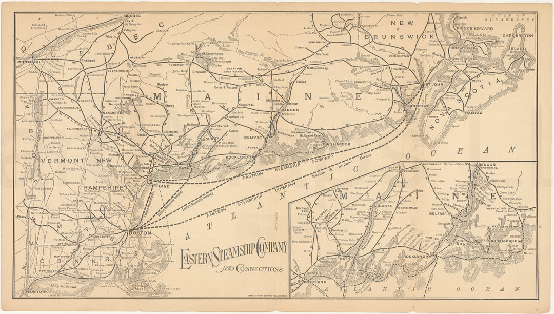Eastern Steamship Co. and Connections 1911: New England and Canadian Maritimes