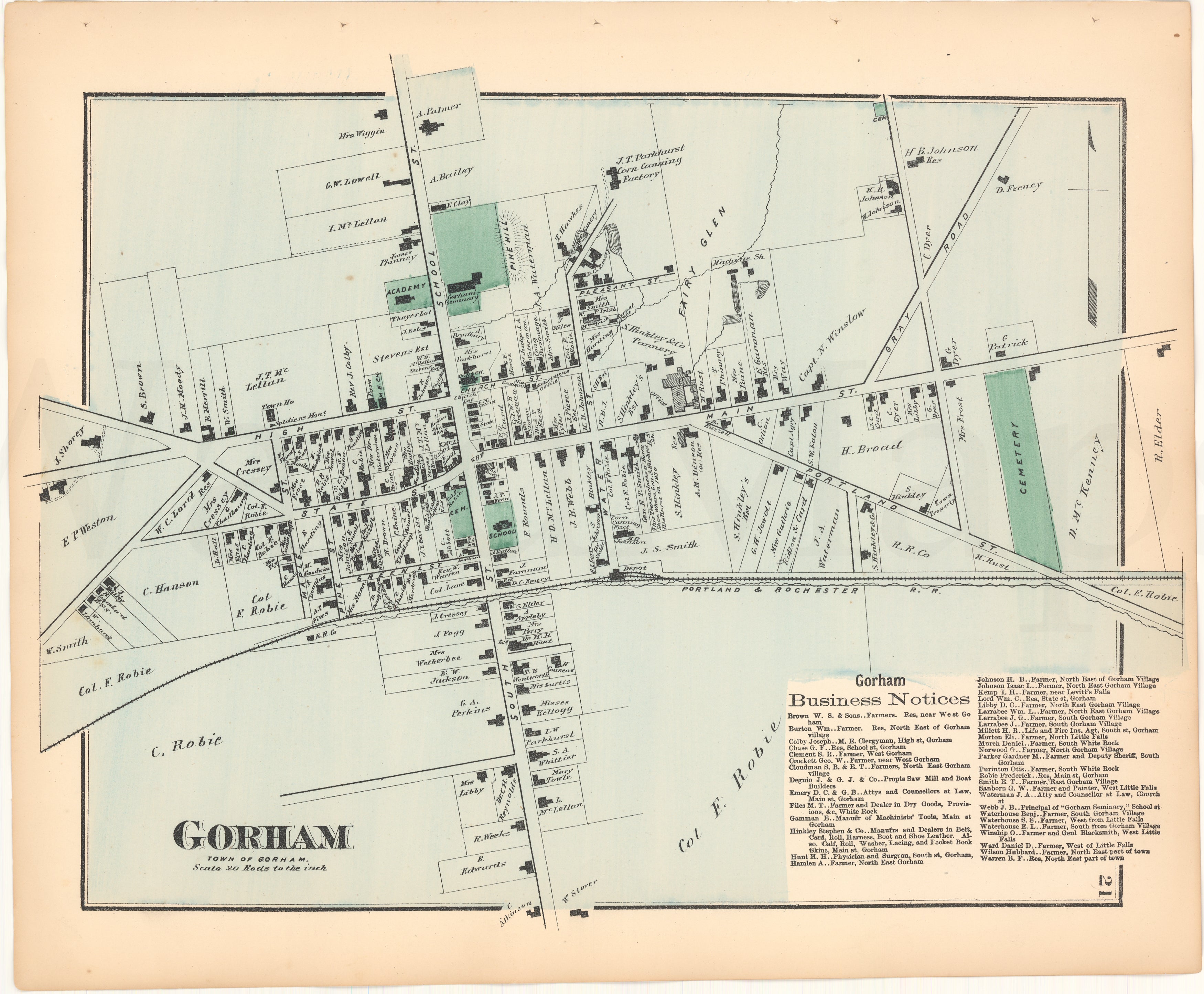 Gorham Center Maine 1871 – Wardmaps Llc