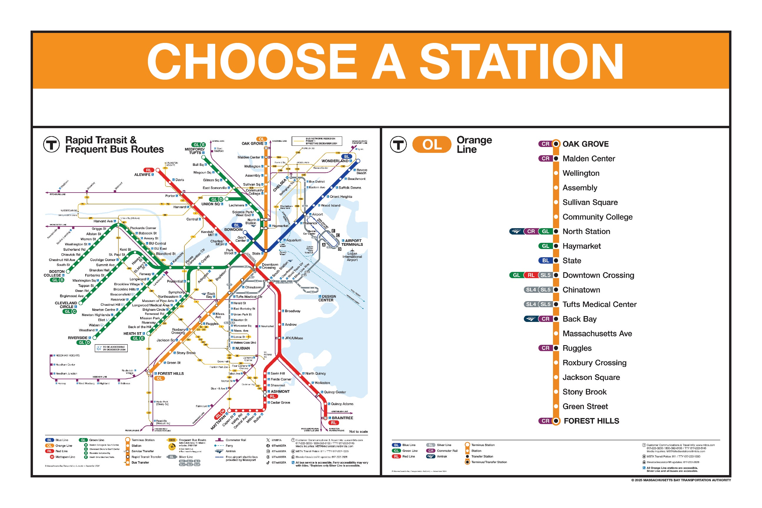 Boston MBTA Orange Line Station Panel Prints WardMaps LLC