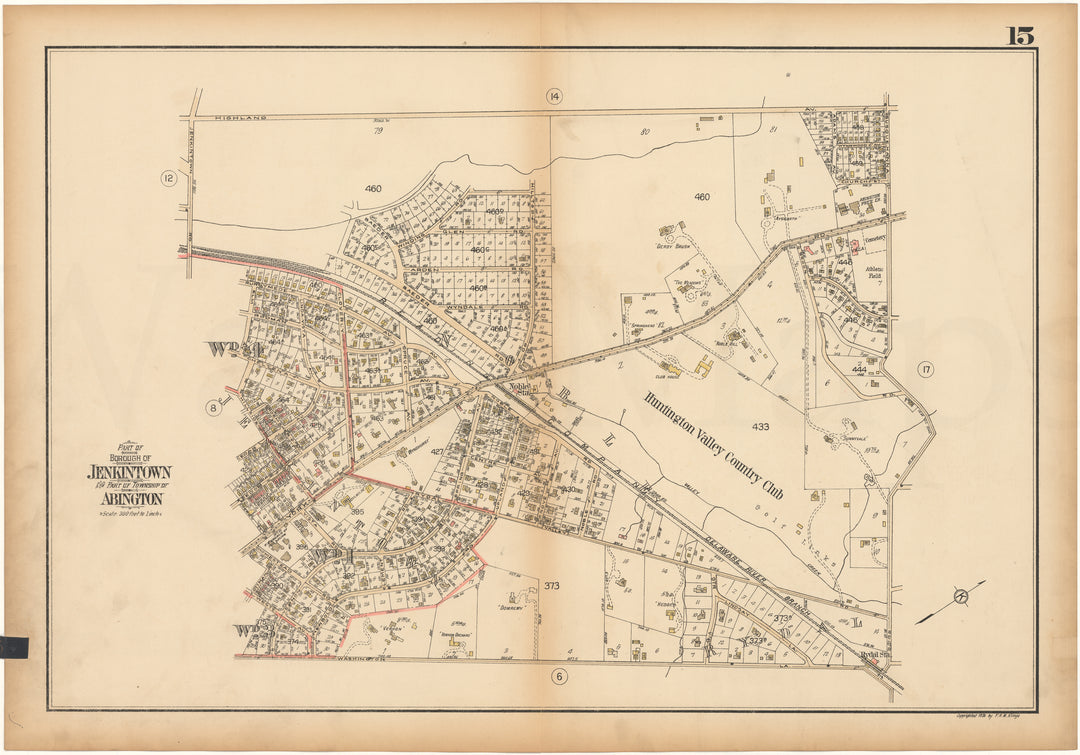 Montgomery County, Pennsylvania 1927 Plate 15: Abington and Jenkintown