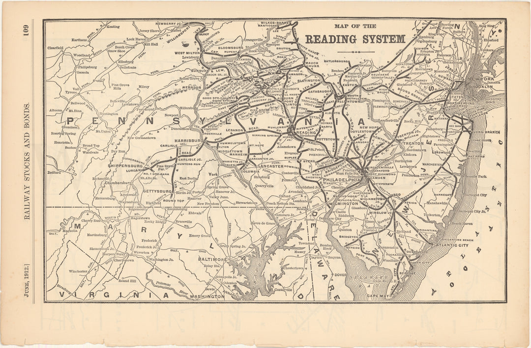 Reading Railroad System 1912