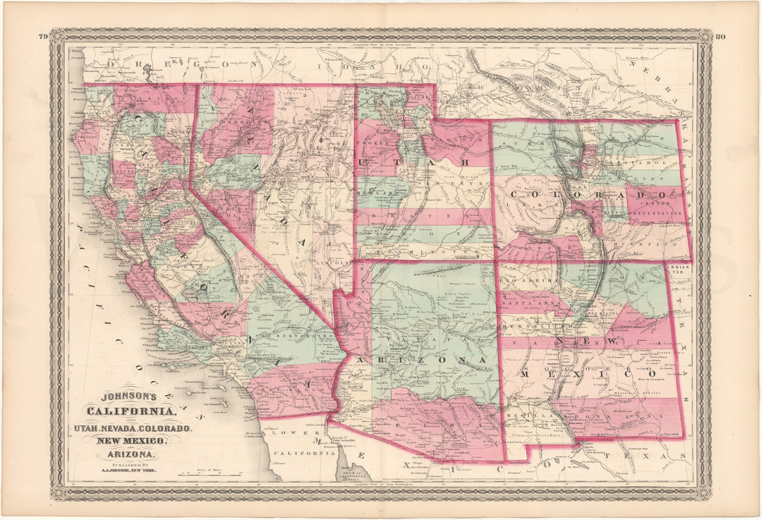 Arizona, California, Colorado, Nevada, New Mexico, and Utah 1870