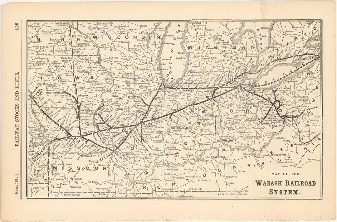 Wabash Railroad System 1912