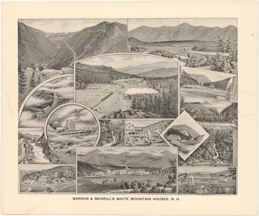 White Mountain Houses (Hotels), New Hampshire 1892
