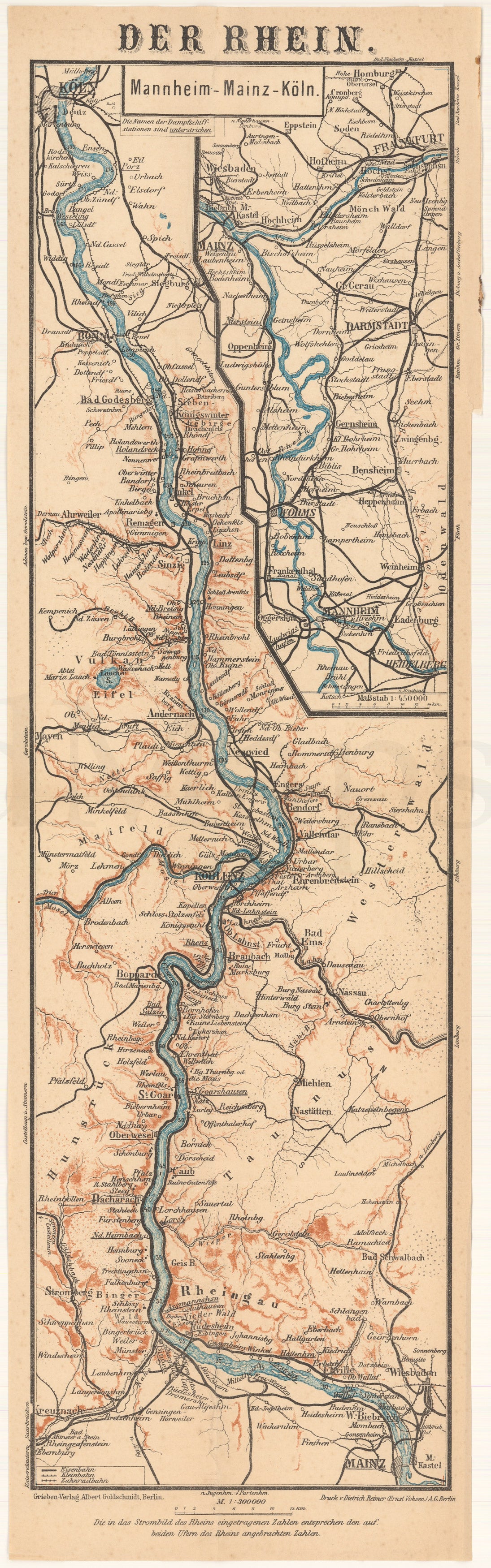 The Rhine River, Germany 1935: Mannheim - Mainz - Cologne