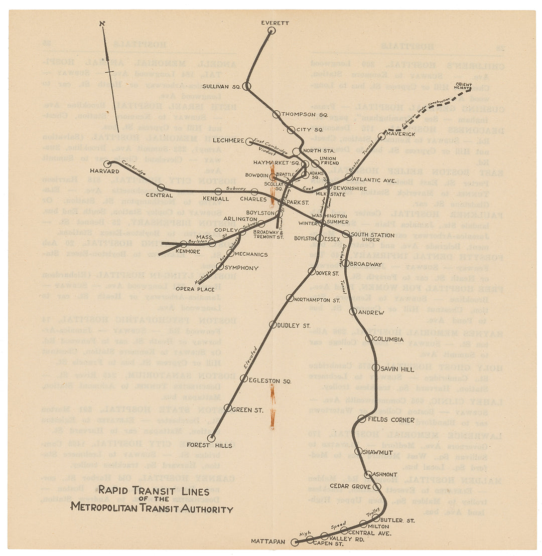 Boston Metropolitan Transit Authority (MTA) Rapid Transit Lines 1949 July
