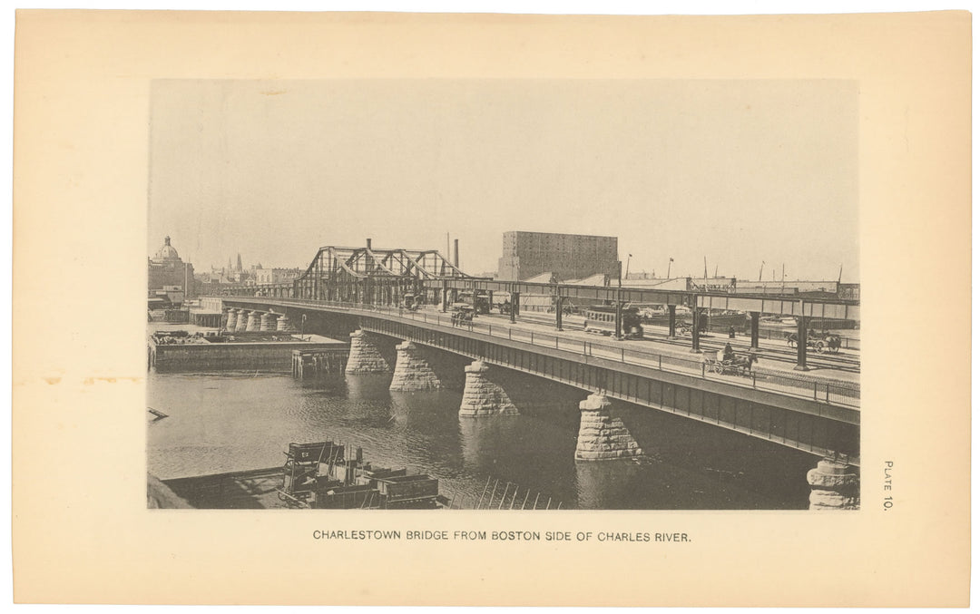 BTC Report 06 1900 Plate 10: Charlestown Bridge from Boston, Massachusetts