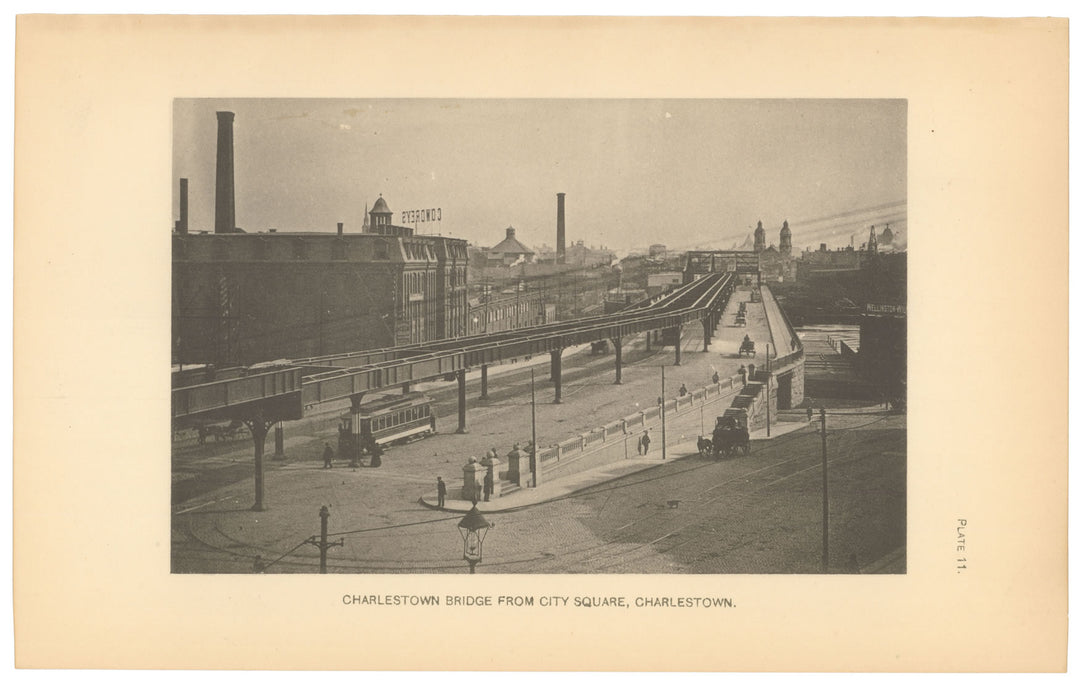 BTC Report 06 1900 Plate 11: Charlestown Bridge from City Square (Massachusetts)