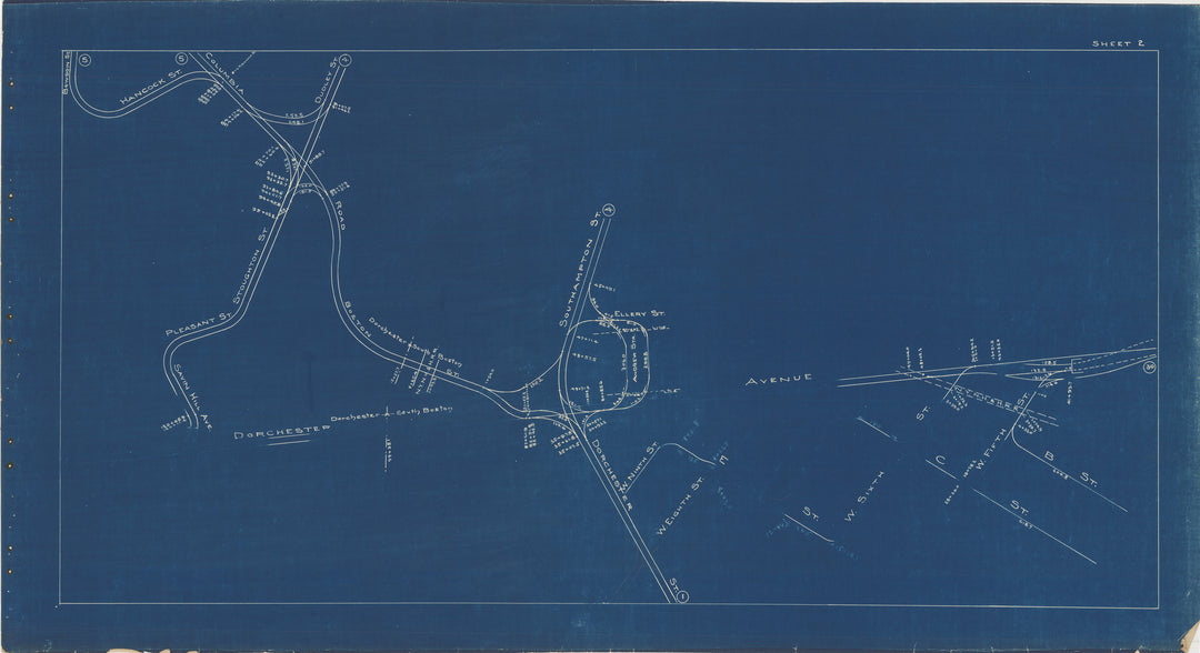 BERy Track Milage Map 1936 Plate 02: South Boston, Massachusetts