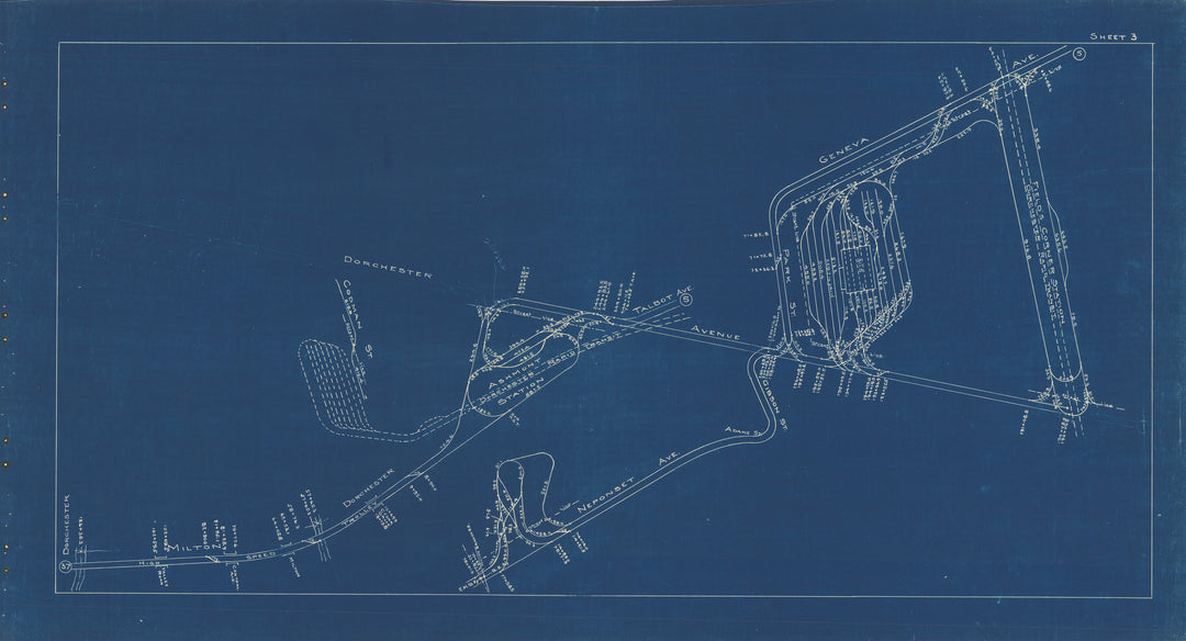 BERy Track Milage Map 1936 Plate 03: Dorchester and Roxbury, Massachusetts