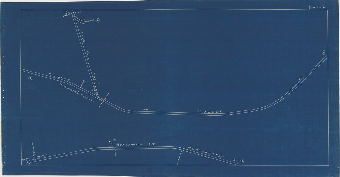 BERy Track Milage Map 1936 Plate 04: Roxbury, Massachusetts