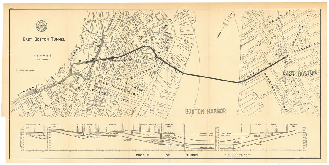 BTC Report 06 1900 Plate 01: East Boston Tunnel, Massachusetts