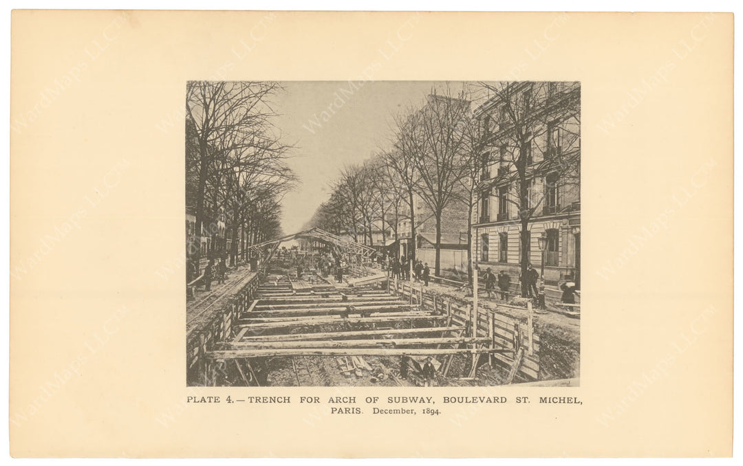 BTC Report 02 1896 Plate 04: Subway Trench, Boulevard St. Michel, Paris, France 1894