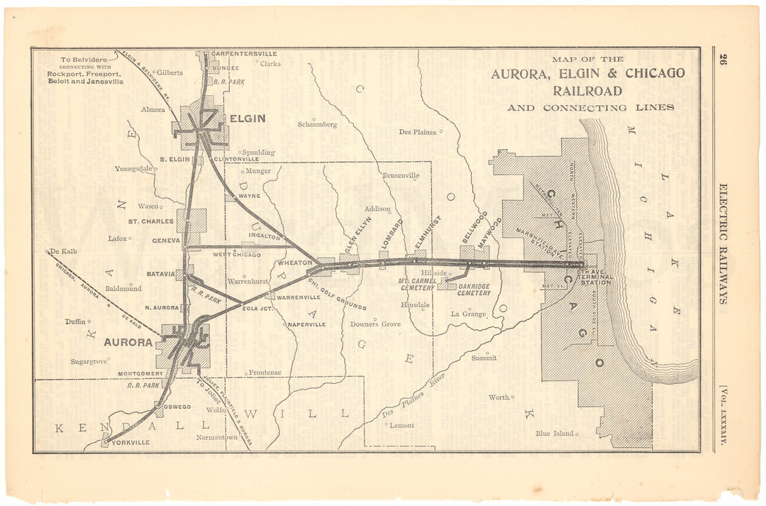 Aurora, Elgin & Chicago Railroad, Illinois 1912