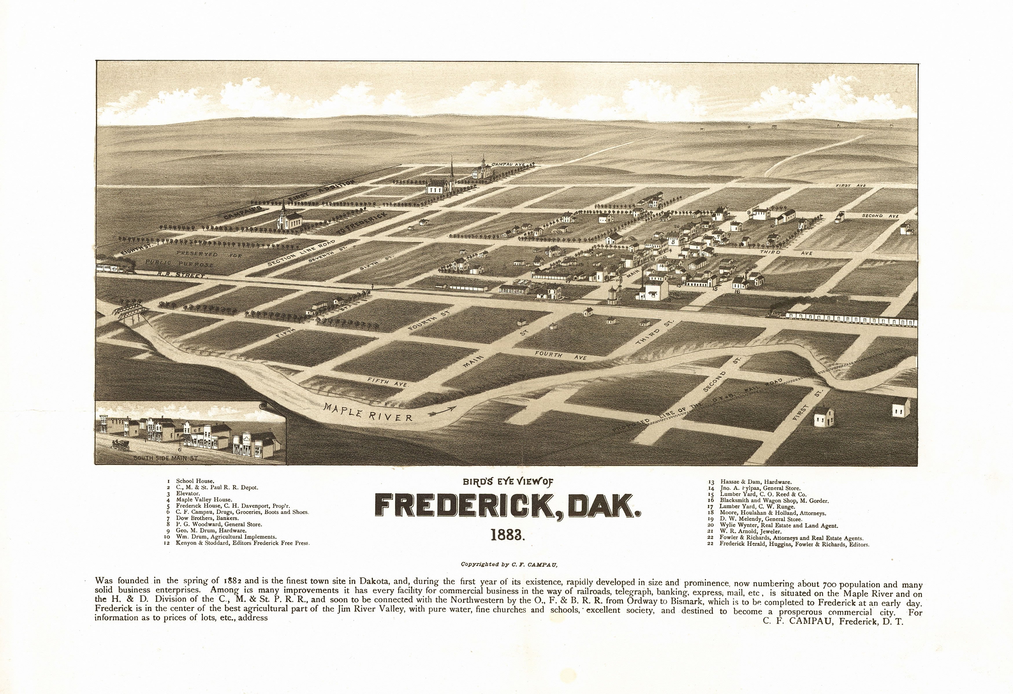 Frederick, South Dakota 1883 WardMaps LLC