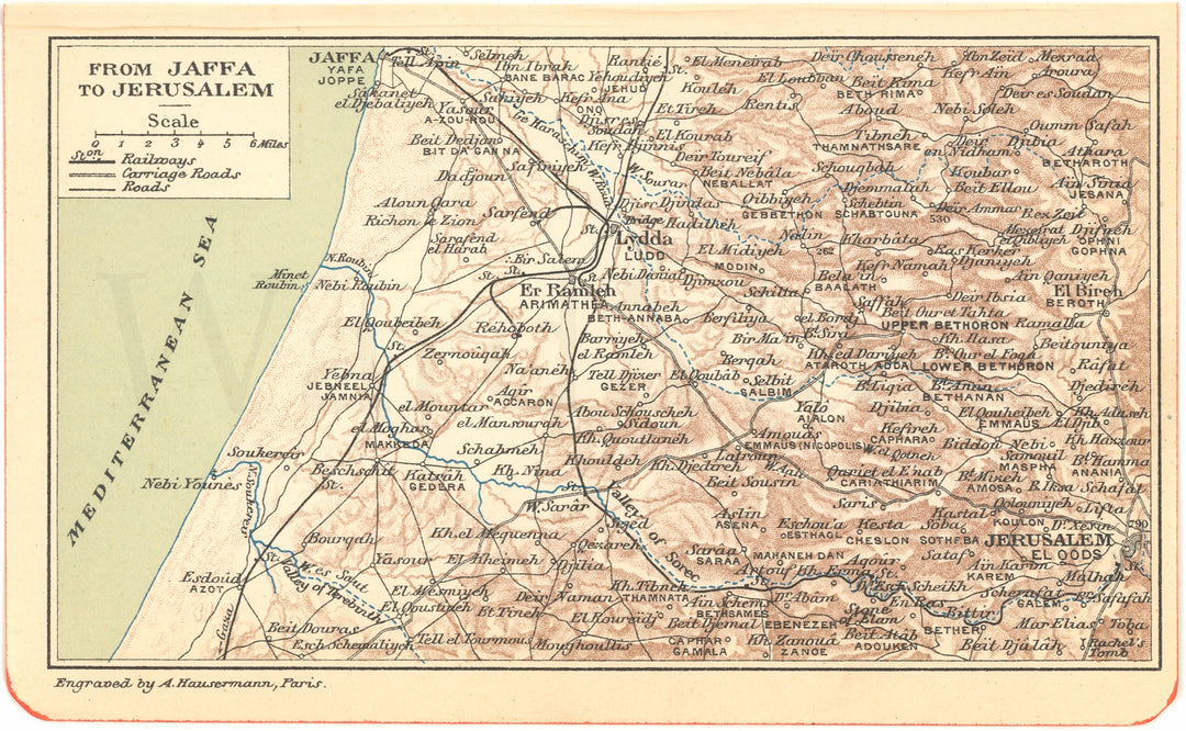 Palestine 1923: Jaffa (Tel Aviv) to Jerusalem Region (Israel)