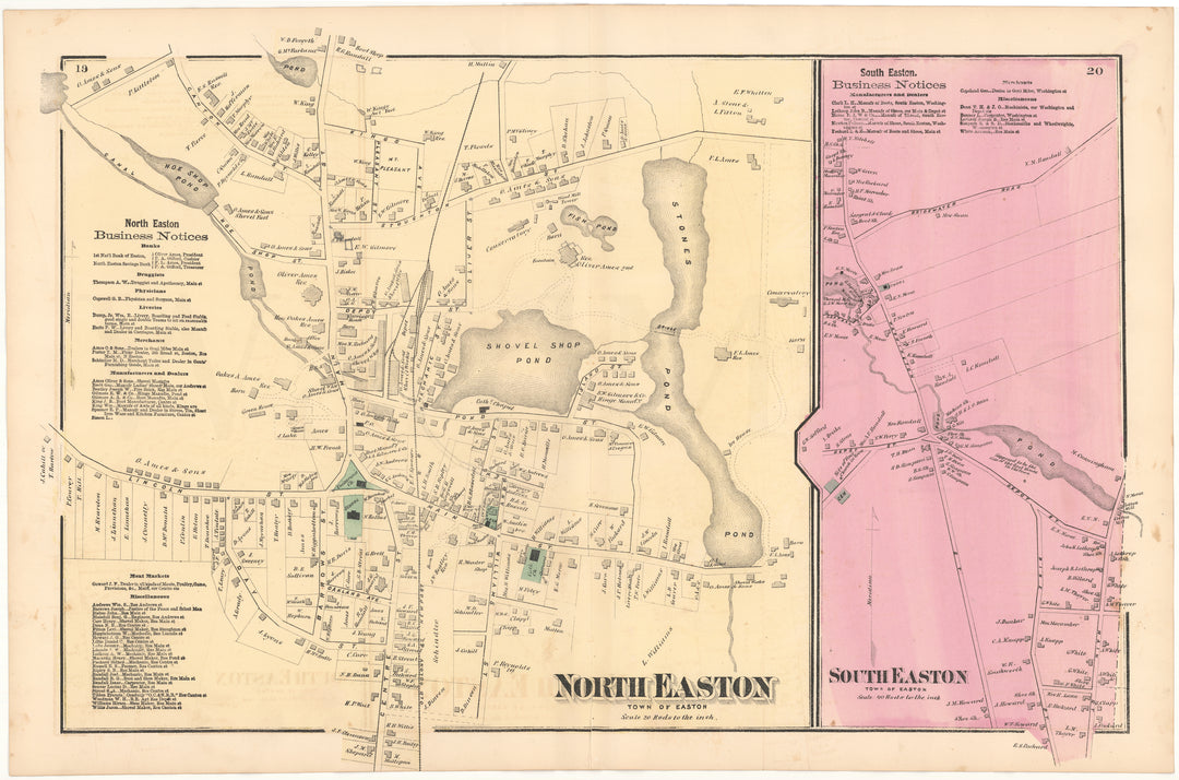 Easton, Massachusetts 1871: North Easton and South Easton