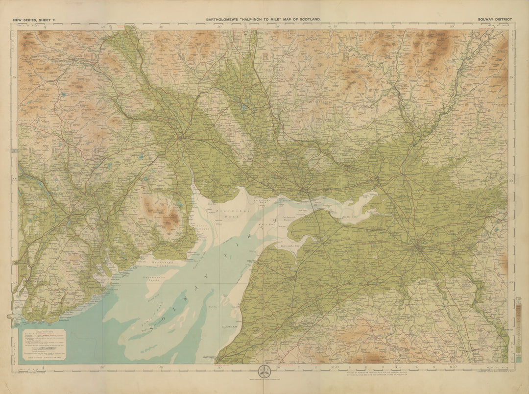 "Half-Inch to Mile" Scotland Circa 1920s Plate 02: Solway District