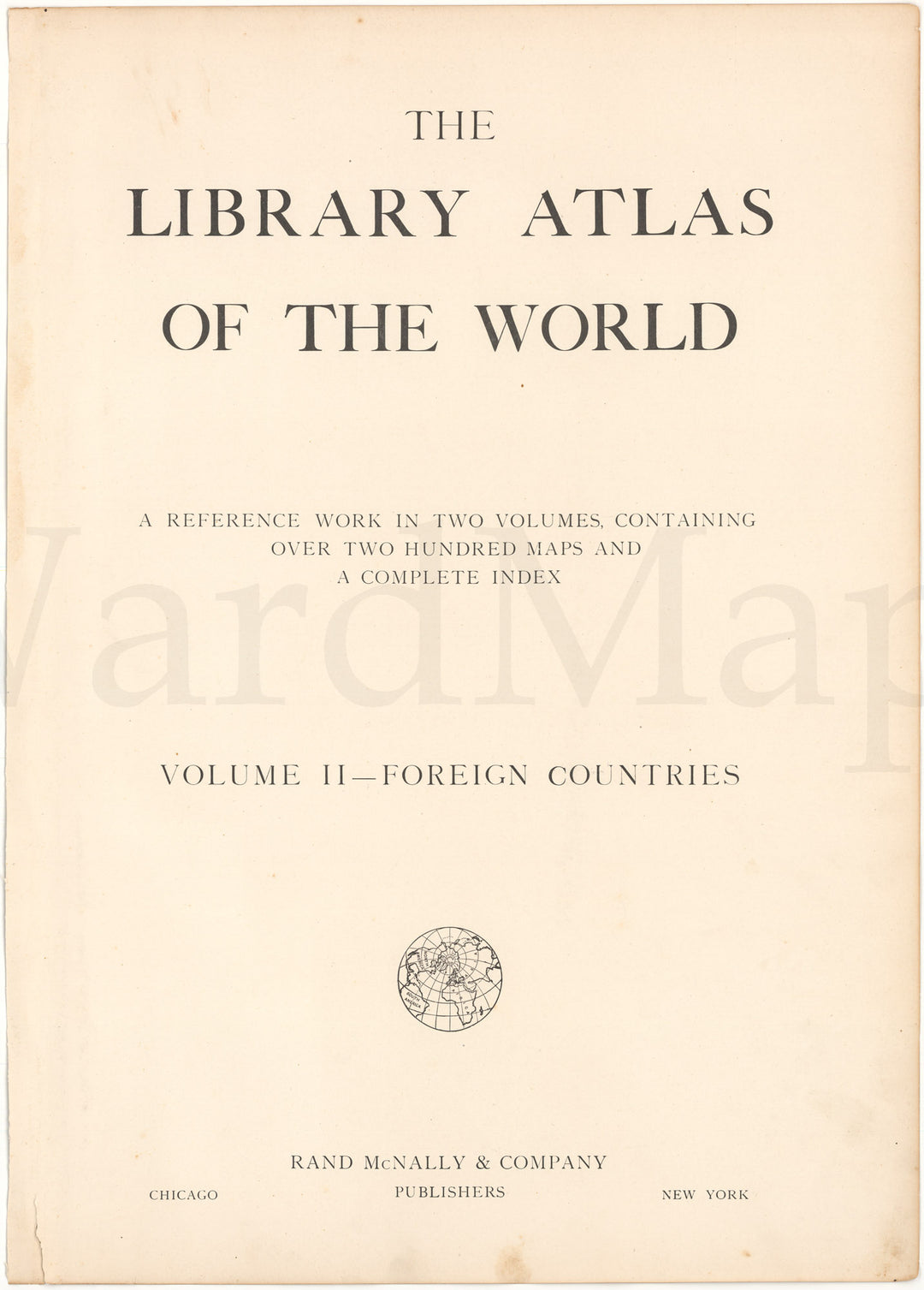 Library Atlas of the World, Vol. 2, 1912: Title Page