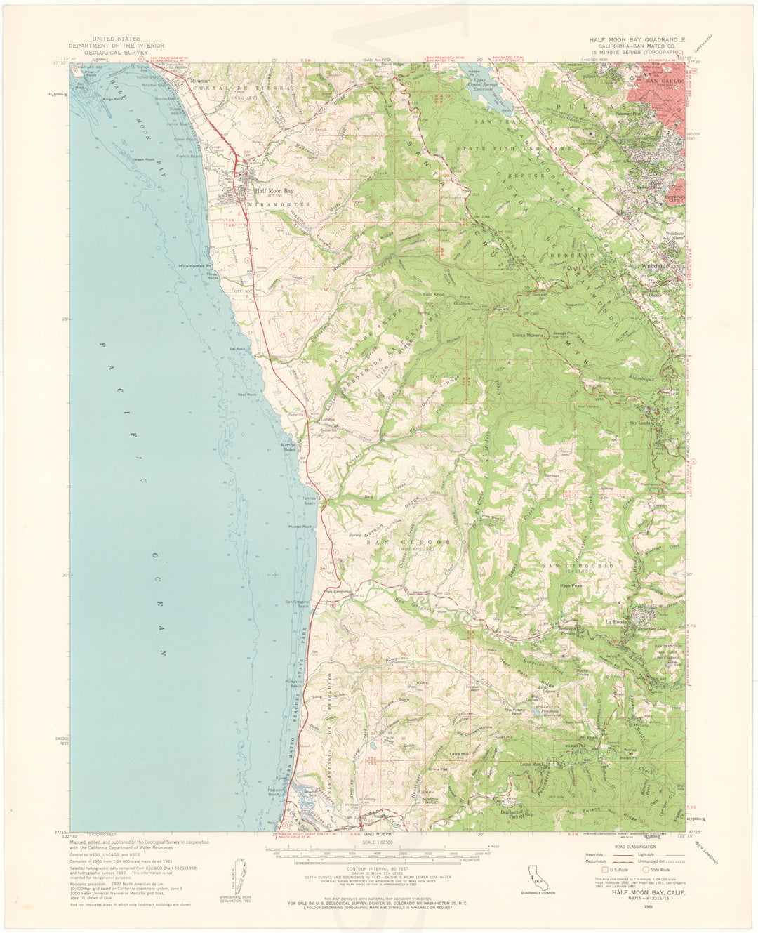 USGS California: Half Moon Bay Sheet 1961