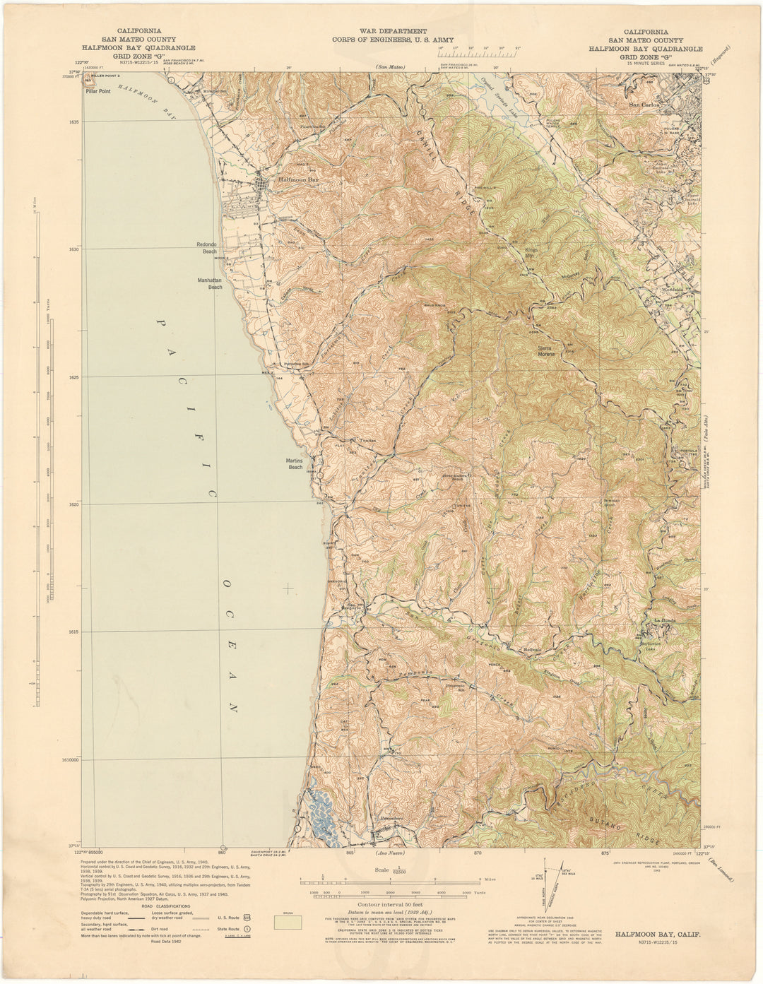 USGS California: Half Moon Bay Sheet 1943