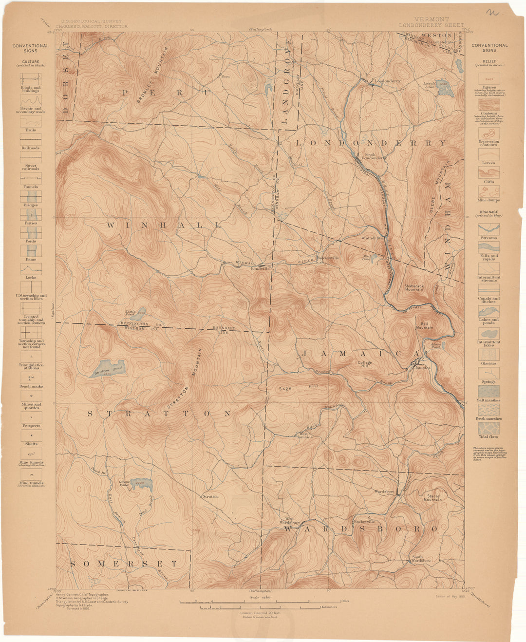 USGS Vermont: Londonderry Sheet 1899