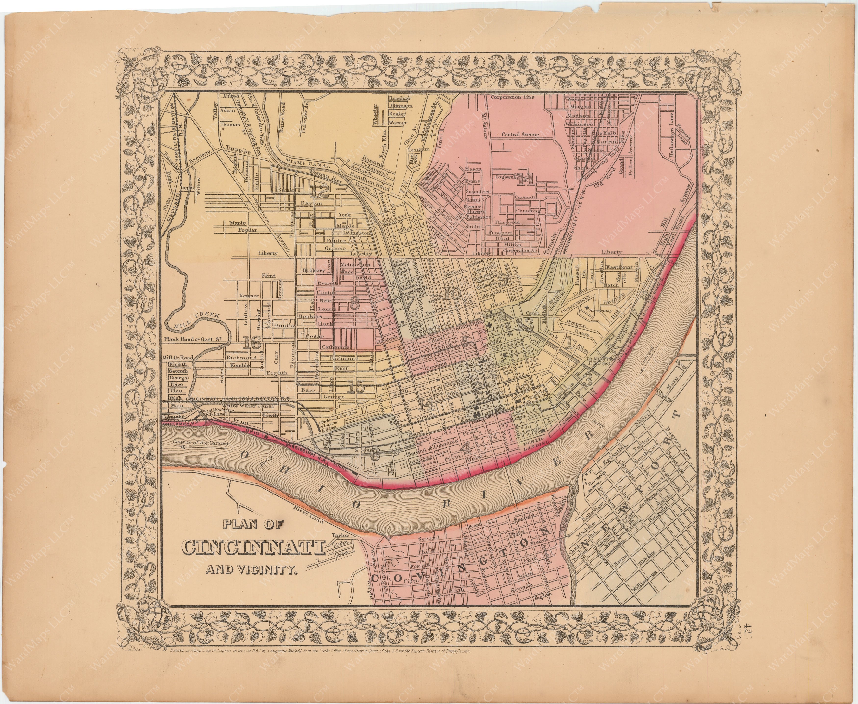 Cincinnati, Ohio 1867 – Wardmaps Llc