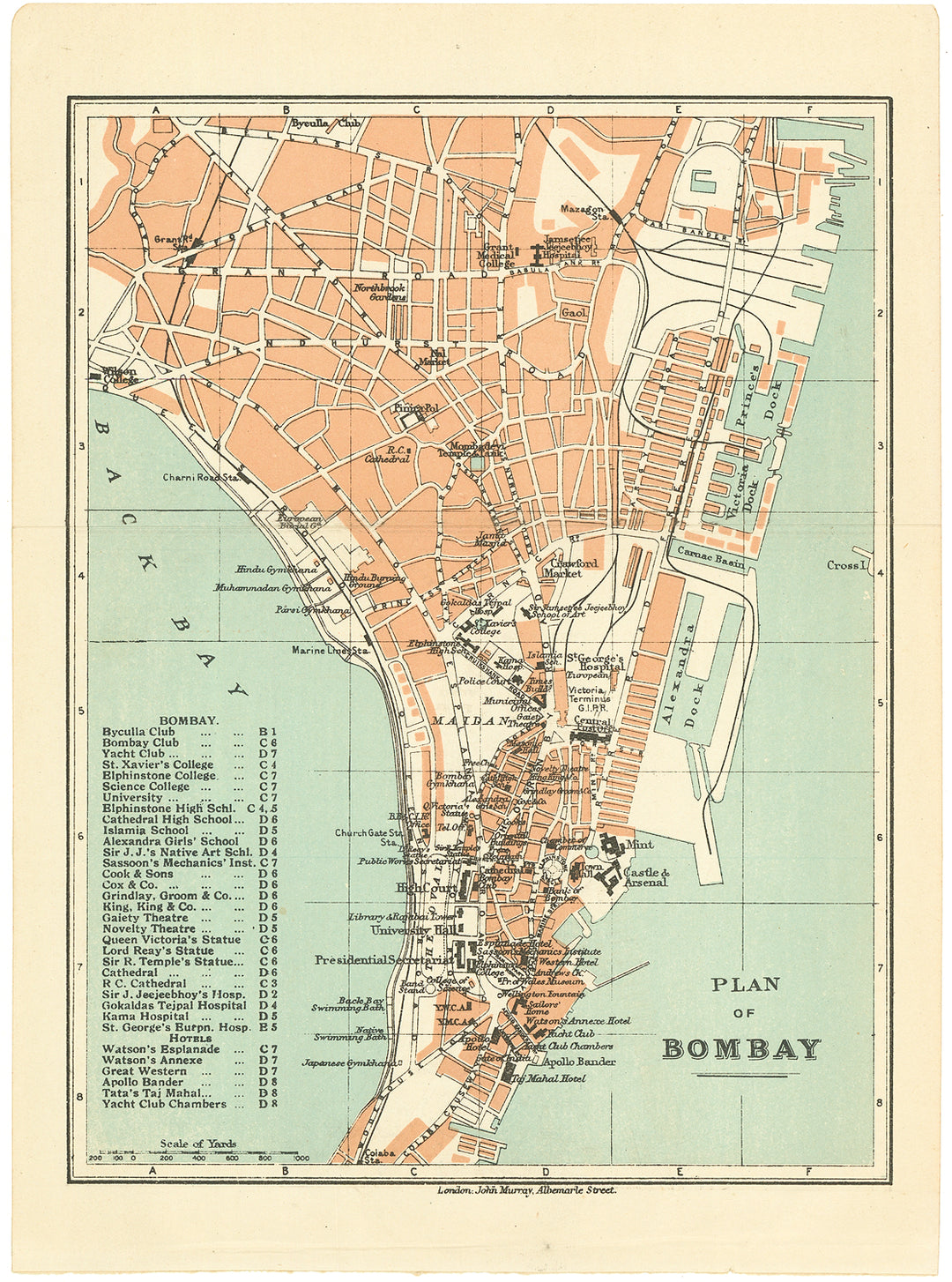 Bombay (Mumbai), India 1920: City Center Detail