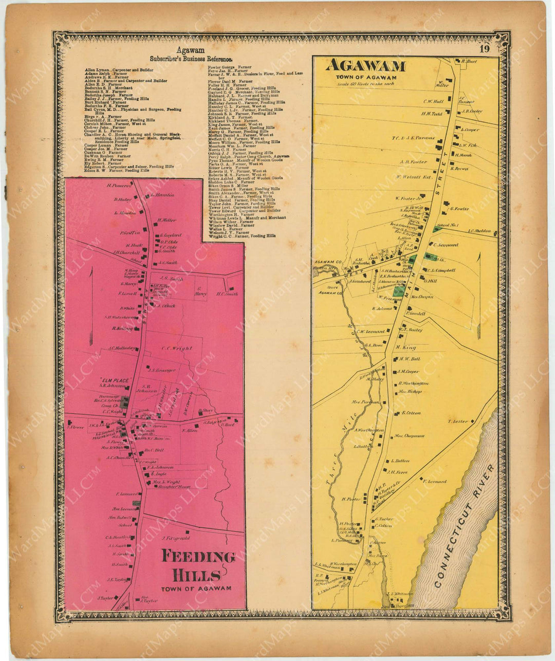 Agawam Center and Feeding Hills, Massachusetts 1870