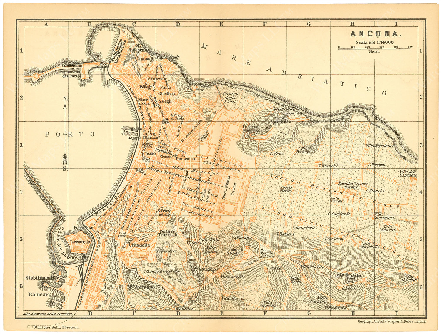 Ancona Italy 1900 WardMaps LLC