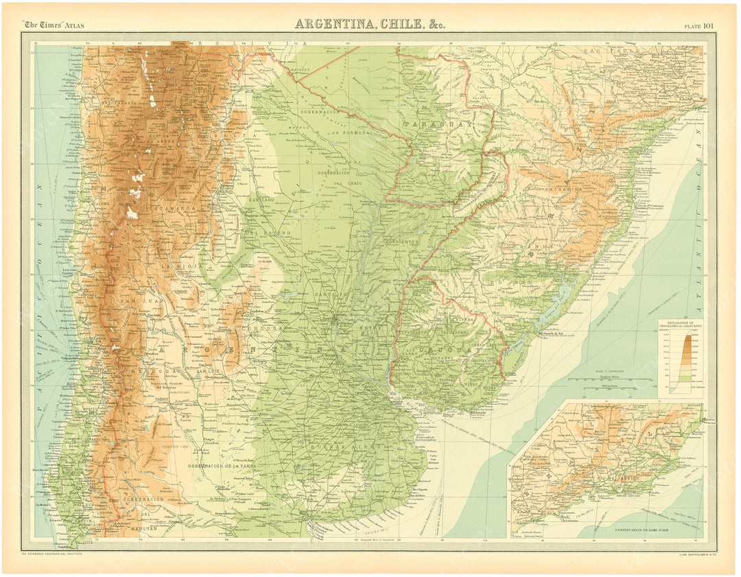 Argentina (Central Part), Chile (Central Part), and Uruguay 1922