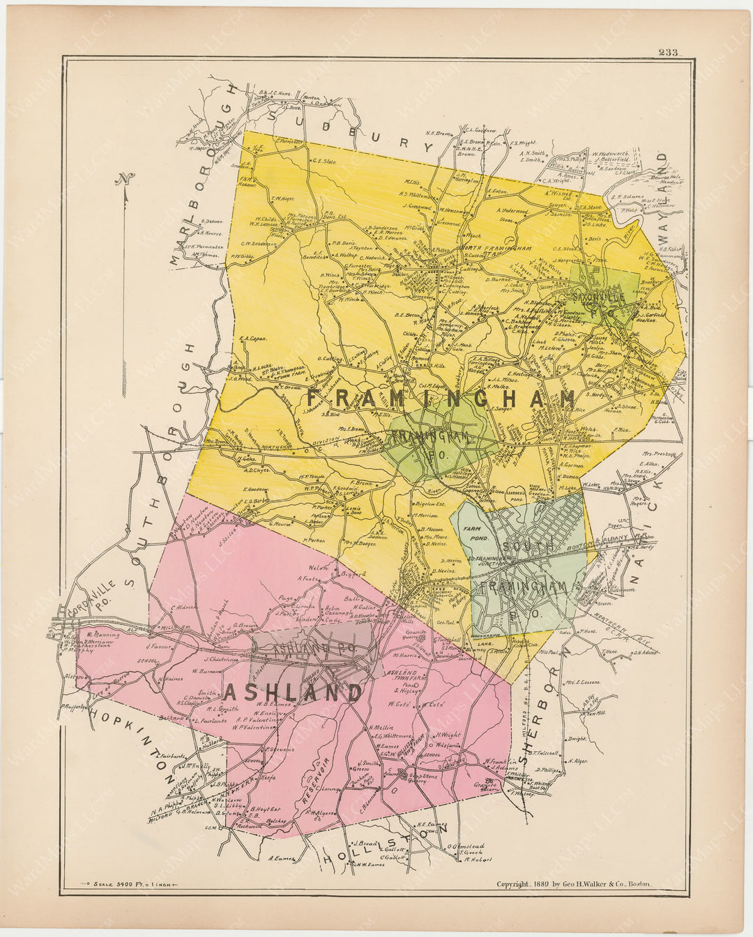 Ashland and Framingham, Massachusetts 1889