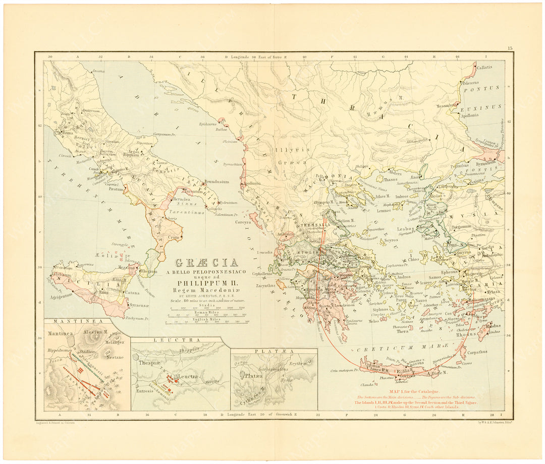 Classical Map c.1897: Ancient Greece