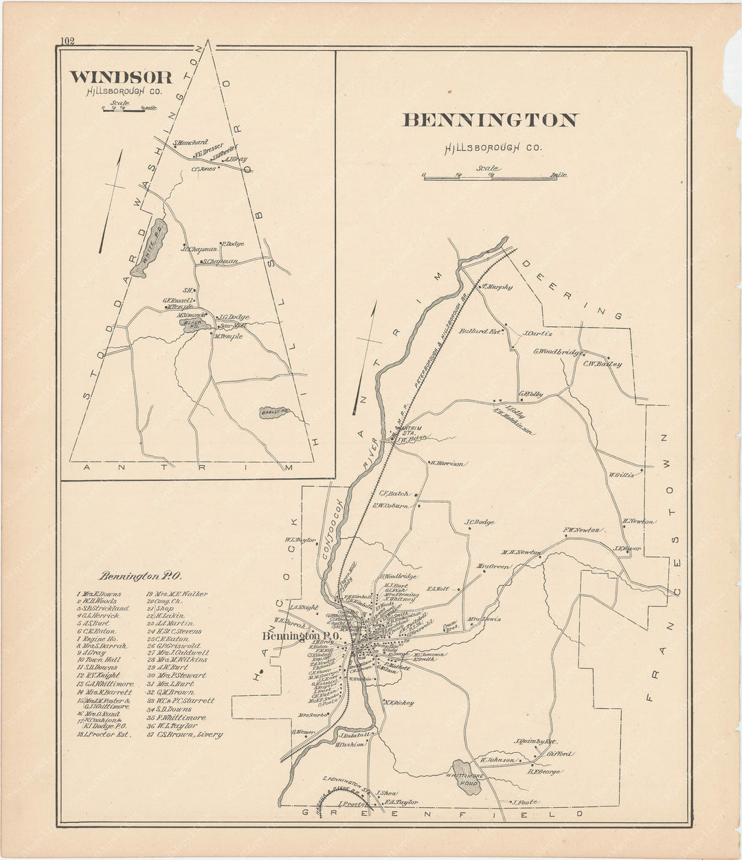 Bennington and Windsor, New Hampshire 1892