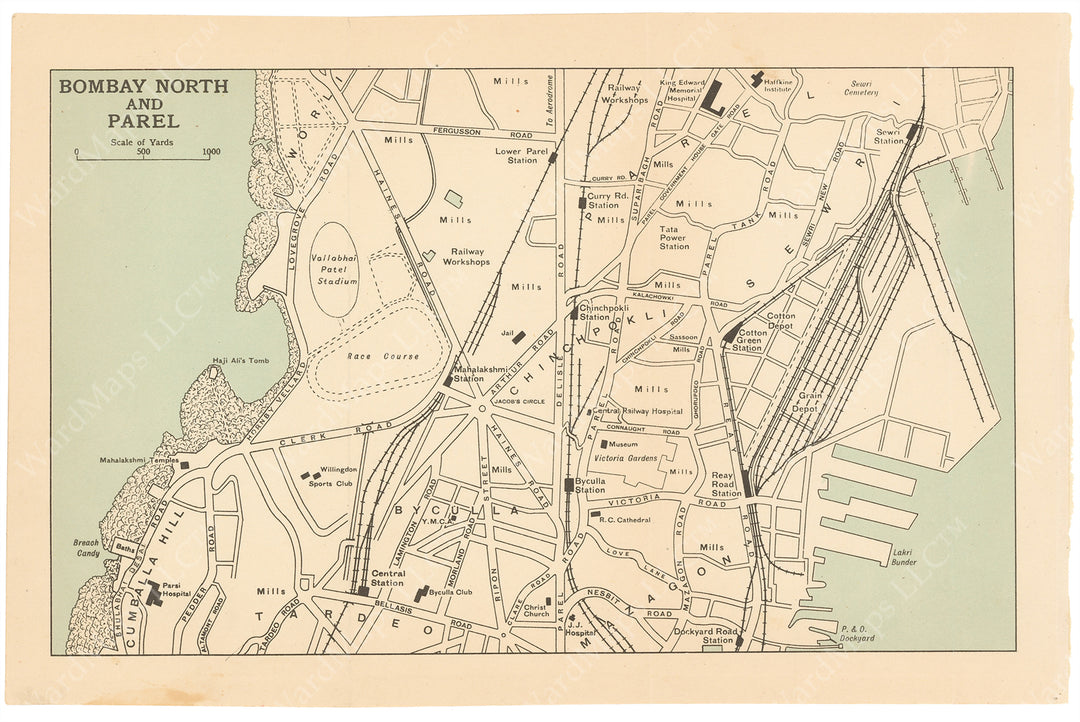 Bombay North and Parel (Mumbai), India Circa 1925