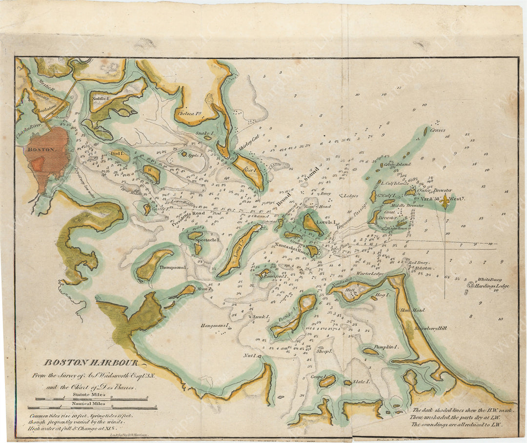 Boston Harbor, Massachusetts Circa 1850