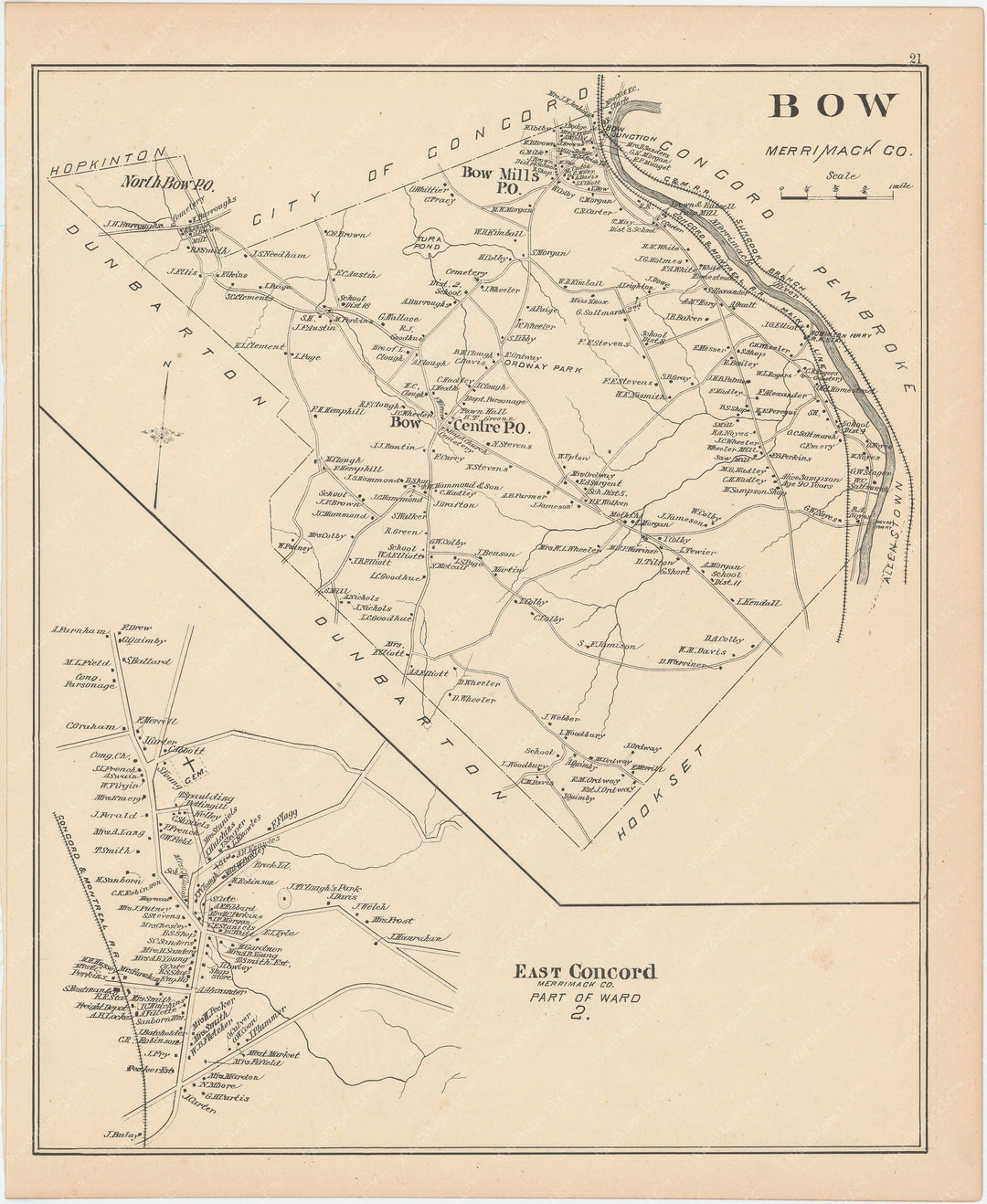 Bow and East Concord, New Hampshire 1892