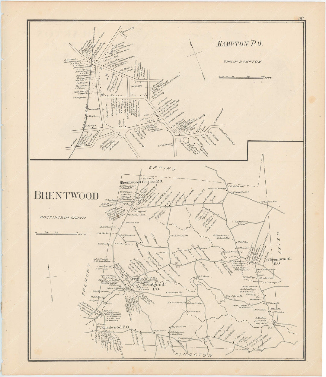 Brentwood and Hampton Center, New Hampshire 1892