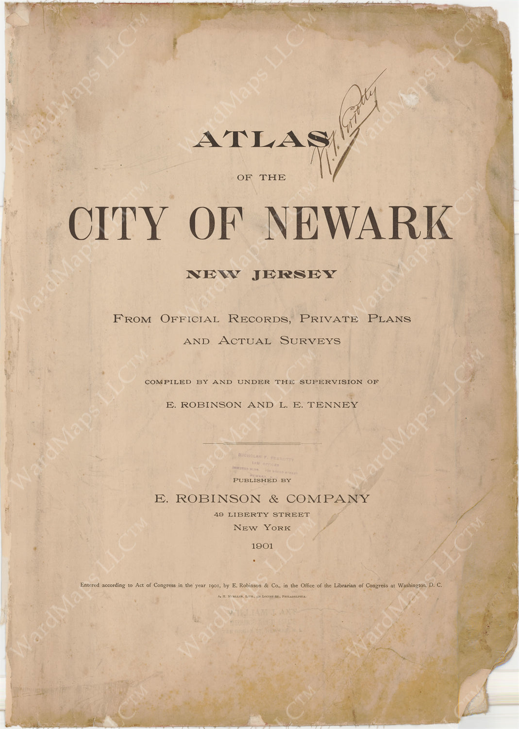 Newark, New Jersey 1901 Title Page