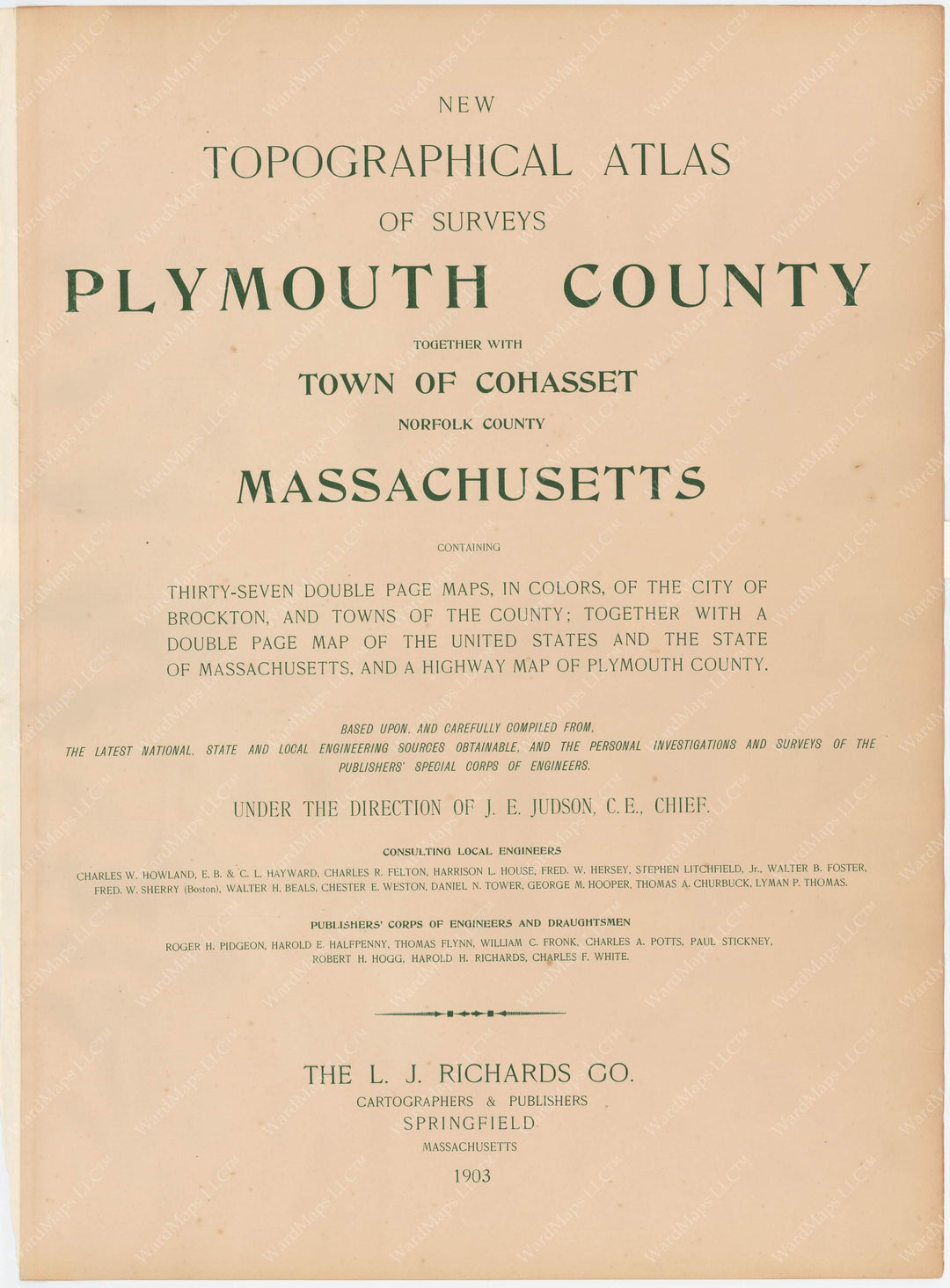 Plymouth County, Massachusetts 1903 Title Page