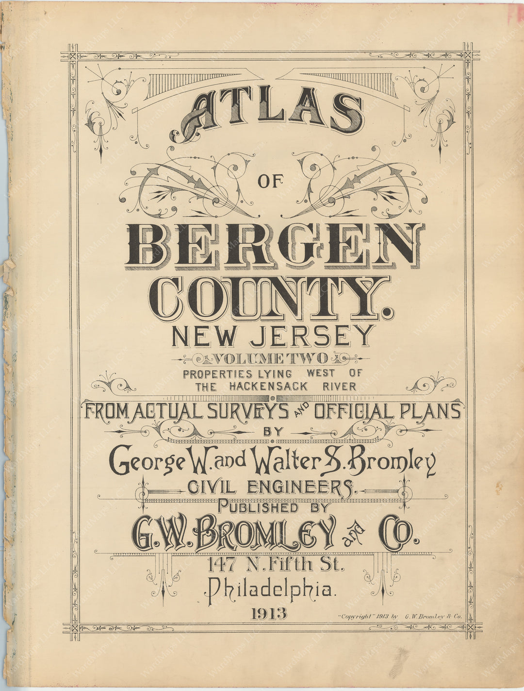 Bergen County, New Jersey, Vol. 2, 1913 Title Page